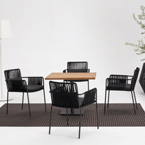 Outdoor table and chair courtyard garden waterproof sunscreen rattan table and chair coffee table combination balcony leisure chair model room rattan chair