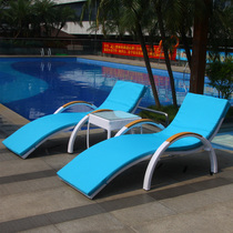 Outdoor reclining bed balcony leisure rattan chair Beach outdoor waterproof sunscreen chair Villa courtyard pool rattan recliner chair
