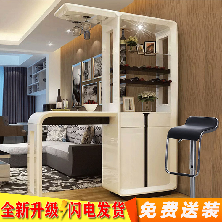 The new upgraded version of the entrance bar wine cabinet fashion room hall cabinet Piano paint partition cabinet Double-sided screen with shoe cabinet
