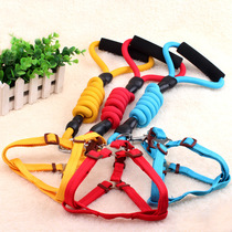 Dogs traction rope chest braces 3 pieces of Heschic Labrador collar traction with dog rope gold wool dog chain