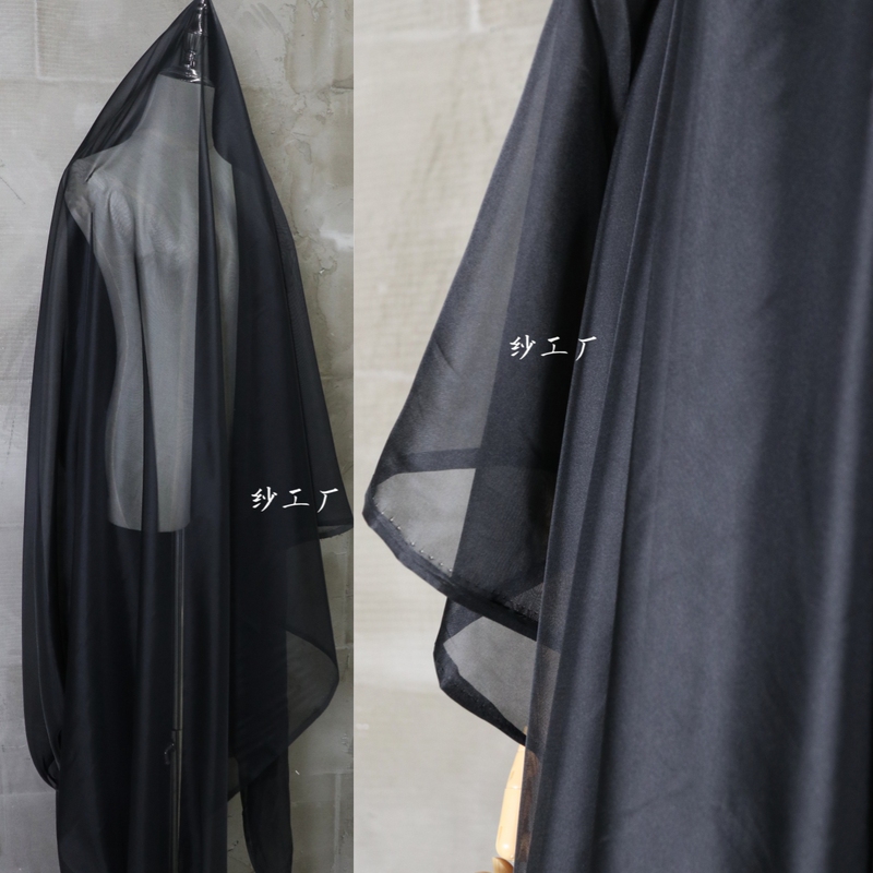 Black and White Matte Thin Soft Drape Lining Fabric, Spring and Summer Lining for Hanfu Dresses, Gauze Skirts, Organza Fabric