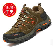 Outdoor hiking shoes men and women waterproof non-slip wear-resistant climbing shoes spring and autumn lovers leather sports hiking shoes