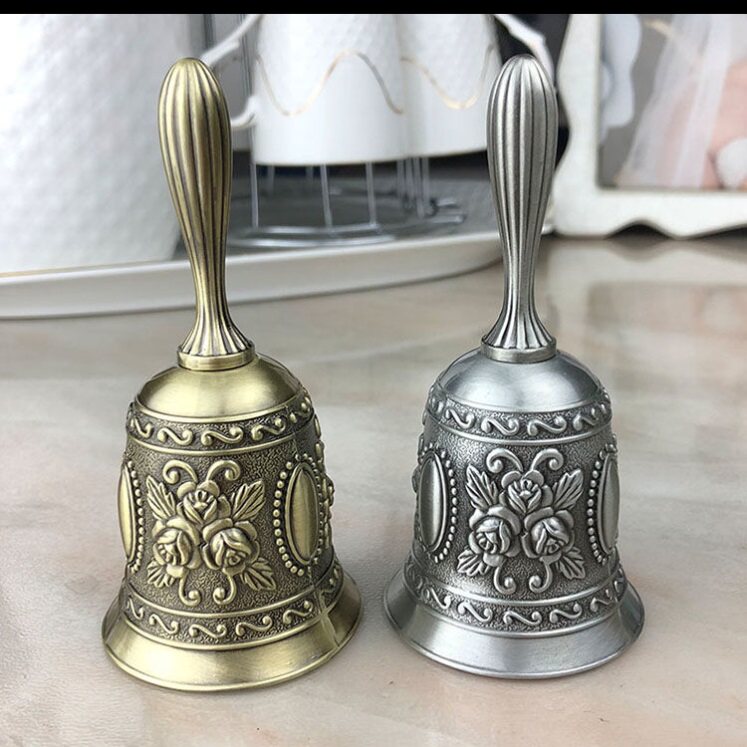 Metal Copper Bell Pan Rocking Bell Retro Child Baby Hand Grip Toddler Baby Toy Headboard Class Copper Bell Pan