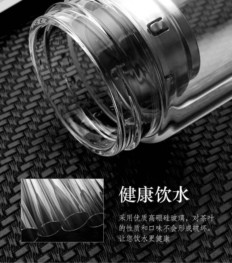 Cốc cốc thủy tinh Songdao hai lớp chịu nhiệt cho nam và nữ với một tách trà dày đáy bàn tay lọc - Tách cốc uống nước