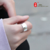 Sable bạc bạc S925 sterling bạc nhẫn nữ ngón tay phiên bản rộng của vòng tròn bóng loáng nhẫn nhẫn nhẫn a nhẫn đeo ngón trỏ Nhẫn