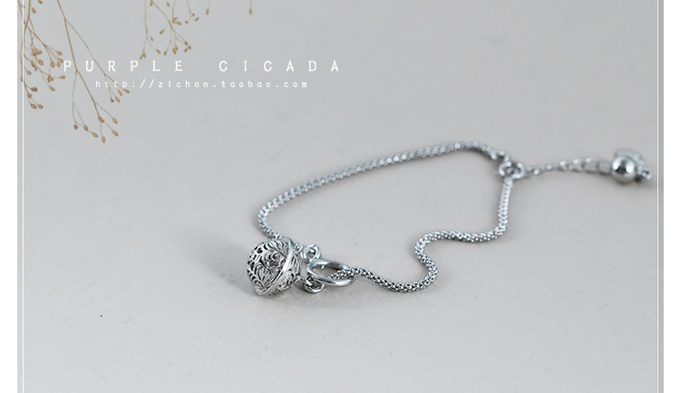 S925 sterling bạc cung điện vòng tay vòng hoa vòng hoa Qiangu Zhao Liying với cùng một đoạn chuông may mắn trừ tà bảo hiểm hòa bình a - Vòng chân lắc chân đẹp