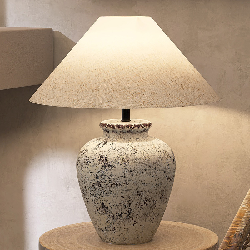 Wabi-Sabi Style Ceramic Jar Table Lamp Led Japanese Zen Style Rustic Style Guesthouse Living Room Study Bedroom Bedside Decorative Lamp Wabi-Sabi Style Ceramic Jar Table Lamp Led Japanese Zen Style Rustic Style Guesthouse Living Room Study Bedroom Bedside Decorative Lamp