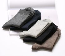 Autumn Winter New Handmade Pair of Mesh Combed Cotton Medium Socks Classic Minima Men Tucked Business Socks Full Cotton Socks