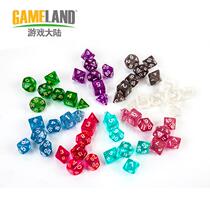 7 grain 1 set of dragon with ground table running group dnd4 20 face heart count mathematical multi-faceted dice digital color gameplay dice