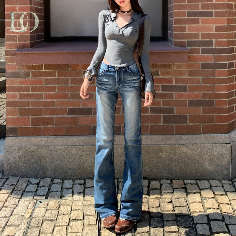 American Retro Narrow Straight-Leg Jeans for Women 2026 Spring New Slim-Fit Stretchy Mid-Waist Slimming Floor-Length Pants American Retro Narrow Straight-Leg Jeans for Women 2026 Spring New Slim-Fit Stretchy Mid-Waist Slimming Floor-Length Pants