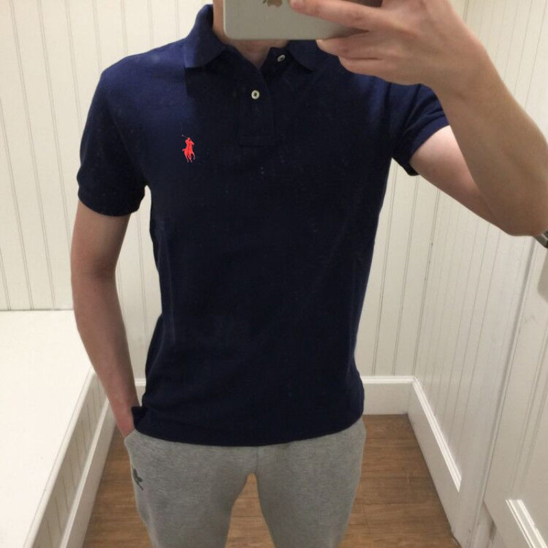 Summer Pique Cotton Polo Short-Sleeve T-Shirt for Men, Loose Fit, Large Size, Business Casual, Embroidered Pony Logo, Lapel Polo Shirt