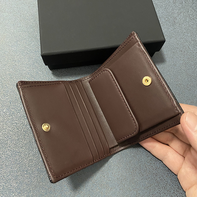 24 New Wallet 80% off Caviar Cowhide Multi-Card Slot Snap Classic Diamond European and American Compact Card Holder Coin Holder