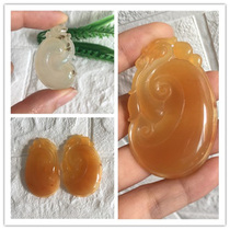 Natural Jade Yellow Dragon Jade A goods wishful pendant fashion couple neck Jade