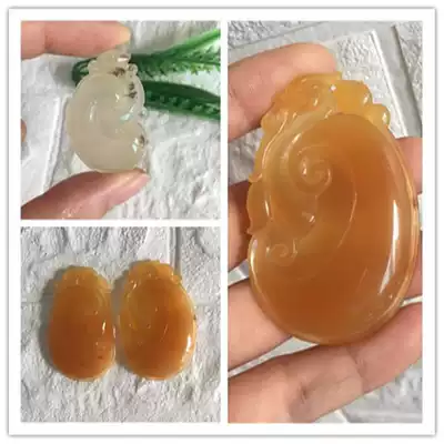 Natural jade Huanglong jade A goods Ruyi pendant pendant fashion men and women lovers neck jade