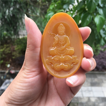 Natural Jade Yellow Dragon Jade A goods seed Guanyin brand pendant pendant fashion men and women neck jewelry Jade