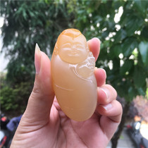 Natural Jade Yellow Dragon Jade A goods lucky boy hand piece exquisite fashion men and women hand play gift
