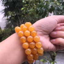 Natural Jade Yellow Dragon Jade A goods Myanmar yellow bracelet mens and womens bracelet 14-15mm bracelet hand jewelry birthday gift
