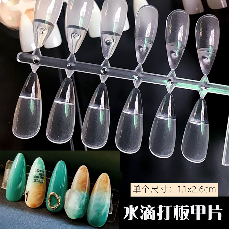 Nail Art Semi-Solid Pointed Water Drop Nail Tips for Nail Salon Use, Nail Polish Gel Color Card Display and Design Board