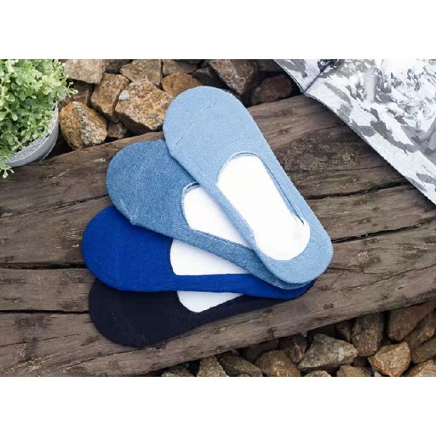 Mùa hè mỏng nam tăng cường silicone chống thuyền vớ vớ nam vớ đậu giày vớ vớ cotton vớ vô hình thủy triều vớ xỏ ngón nam