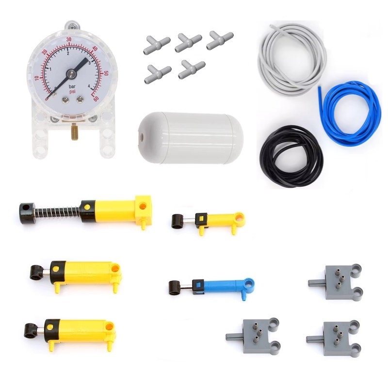 Yuxing Original 9641 Pneumatic Building Block Component Set Is Compatible with Lego 19475 Air Pump and 19476 Cylinder Accessories