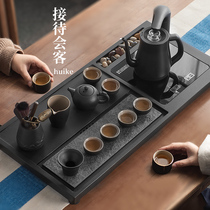Wu Jinshi tea tray whole piece natural automatic kettle tea set Induction cooker integrated household tea table tea sea simple