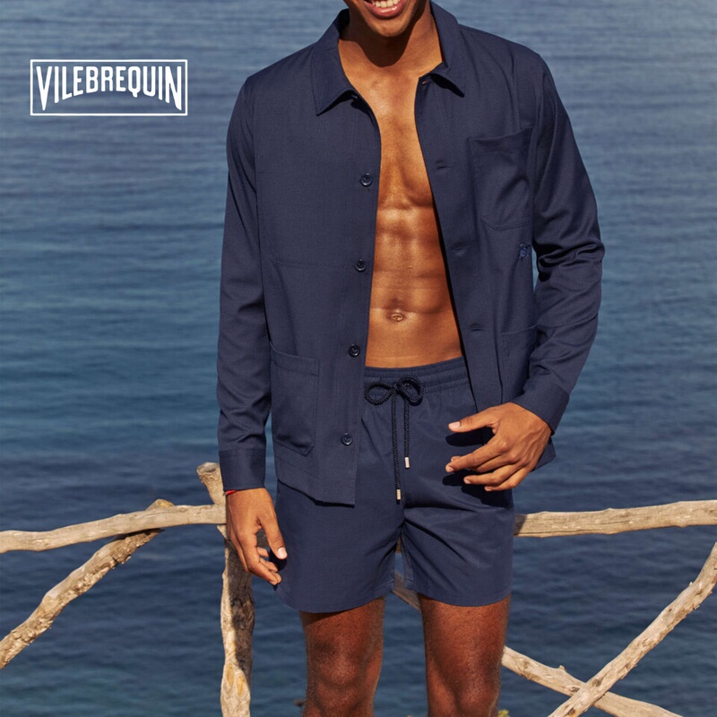 Vilebrequin Dark Blue Beach Shorts Men's Turtle Solid Color Swim Trunks Lined Vacation Seaside Embroidered Hot Spring Shorts Vilebrequin Dark Blue Beach Shorts Men's Turtle Solid Color Swim Trunks Lined Vacation Seaside Embroidered Hot Spring Shorts