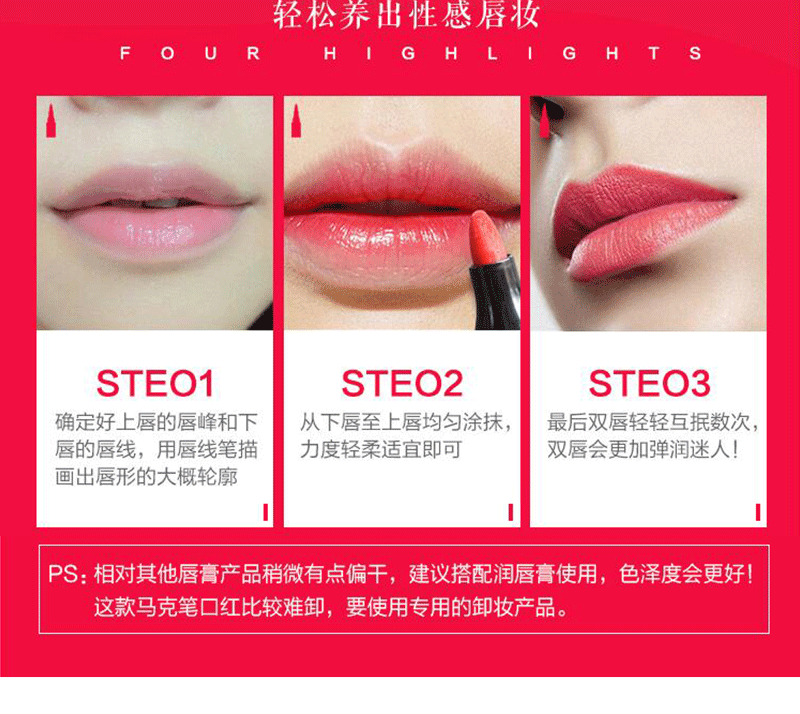 Bi-a chị Thái Lan xác thực có sương mù Variety Marker Đôi đầu nhuộm môi bút không dính không tẩy - Bút chì môi / môi lót hộp son bút chì 3ce	