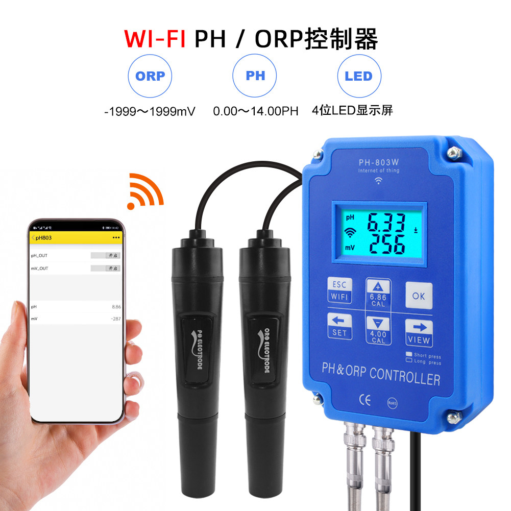 PH-803W wifi surveillance for digital acid pH and redox controllers Aquaculture PH ORP