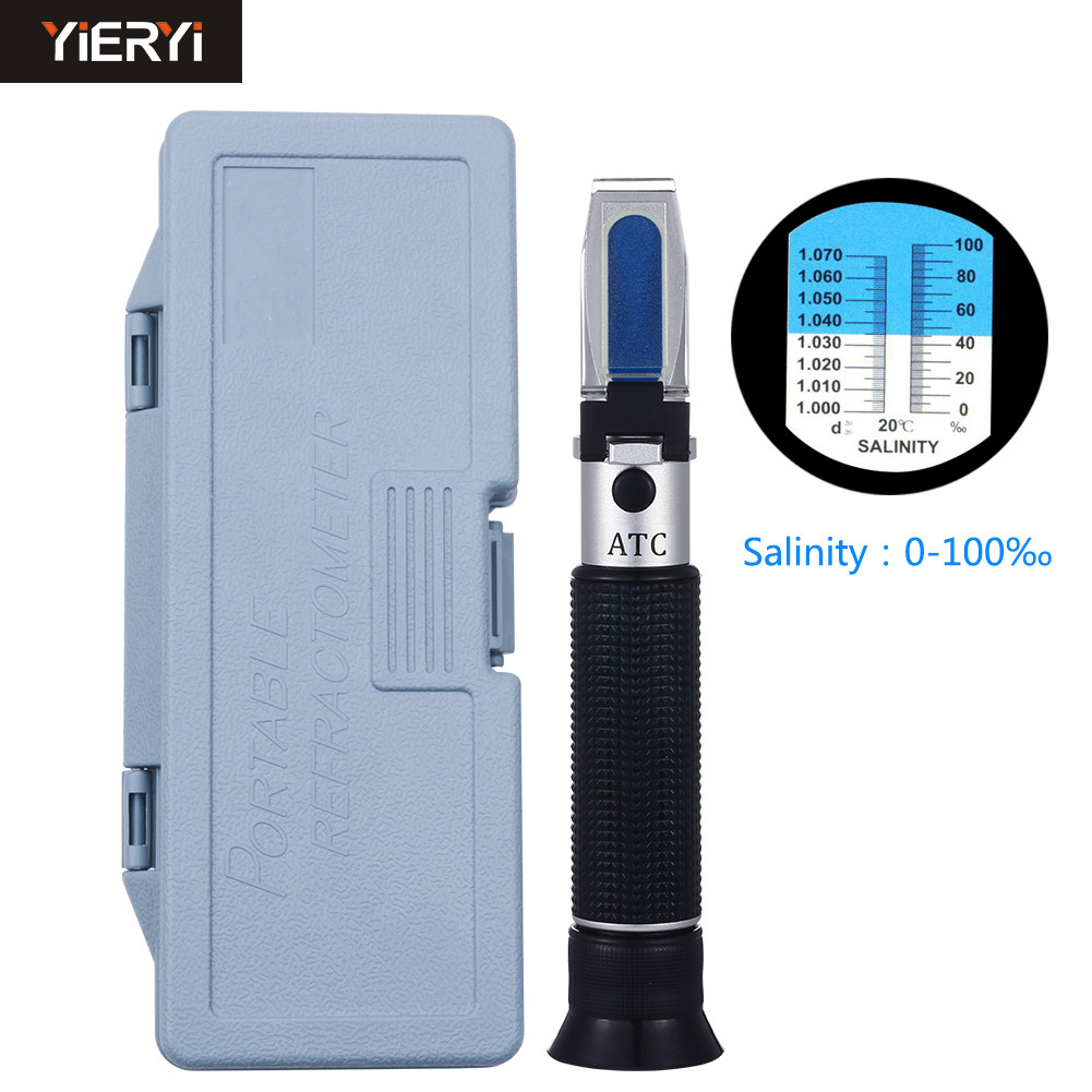 Seawater salinity meter 0-100 aquaculture salinometer refractometer optical salinometer hand-held refractometer sea tank