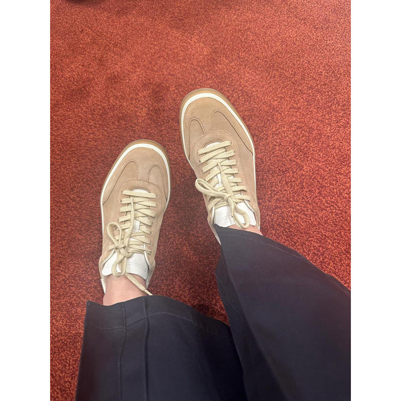 [Channel Top Brand] Dexun Women's Lp Lace-Up Retro Casual Sneakers Old Money Style Flat Shoes Unisex