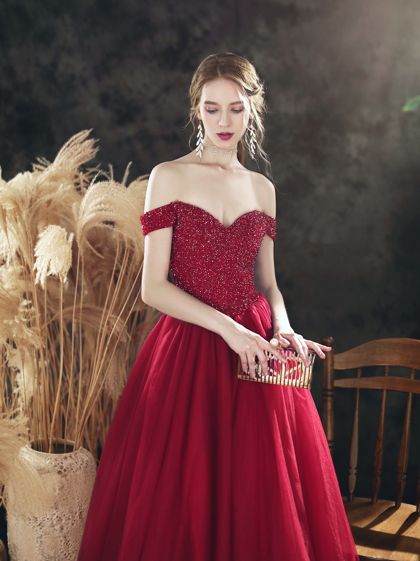 Oli's dinner dress women's annual meeting 2022 bride wedding toast host long dress heavy industry noble foreign style small