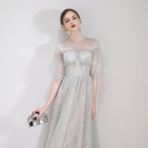 Oli home bridesmaid dress female 2021 new gray dress performance dinner annual toast wedding ceremony toast wedding Foreign style fairy small