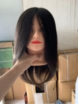 Model hairdressing head Model 16 inch real hair full real 100% real hair silk apprentice can be burnt dyed and blown cut hair cut