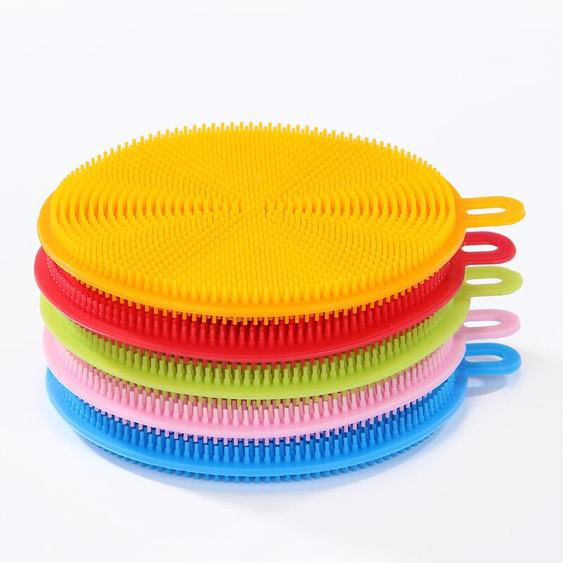 Multi-beauty Ex-gratia 3 Pieces Fitted Kitchen Decontamination Silicone Dishwashing Brush Thickened Cleaning Brush Bowls not Stained With Oil Multipurpose
