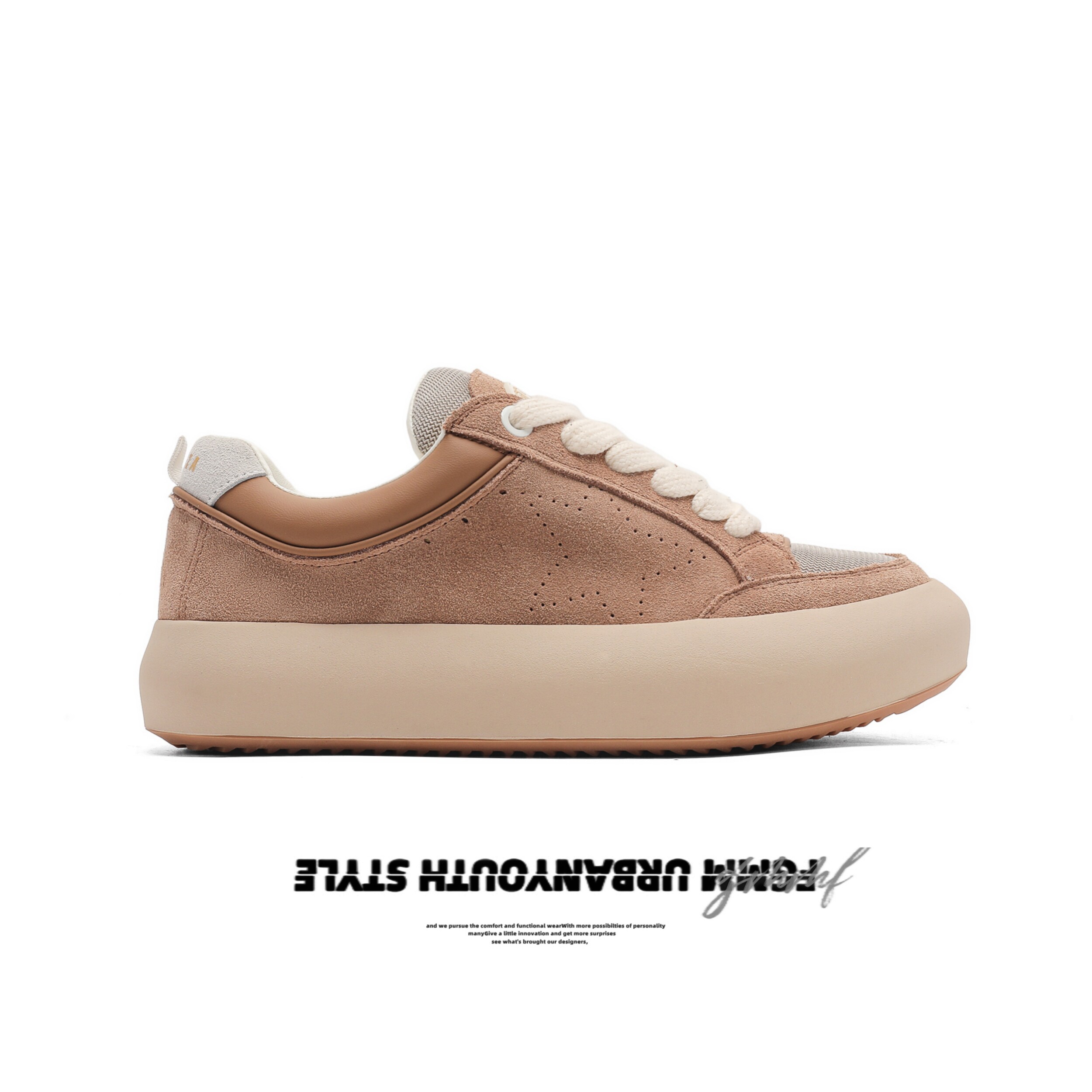 【易陽千熙のスタイル】ダサくて可愛いビッグヘッドローファー、レトロなダメージ加工の星柄スニーカー、ユニセックスプラットフォームスニーカー