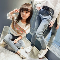 Quần jeans nữ mùa xuân 2019 mới xuân hè thu nhỏ Cô gái phiên bản Hàn Quốc của quần lửng trẻ em bó sát chân bexinhshop shop