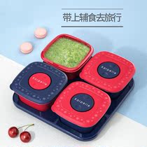 Baby supplement box Compartment Compartment FROZEN COOKING BABY STORAGE SNACK BOX SEALED PORTABLE ANTI-LEAKAGE WITH SCALE CUTLERY