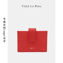 Xiaozhong light luxury multi-card card bag organ bag personality hot stamping letter name custom LOGO leather card sleeve storage