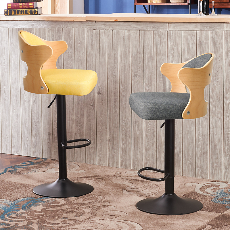 Bar Chair Modern Brief Bar Chair Home Solid Wood Nordic Fashion Creative Bar Stool Lift Chair High Footstool