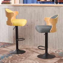 Bar stool Modern simple bar chair Household solid wood Nordic fashion creative bar stool lifting chair High stool