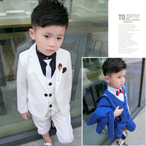 Childrens small suits boys autumn dresses flower girls small and medium-sized babies three-piece British style piano performance costumes