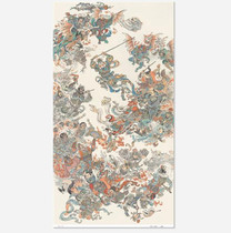 Li Yunzhong painted Chinese painting meticulum full color Tiangong huge piece of rice paper simulation Printing Limited 300 sets of handwritten number