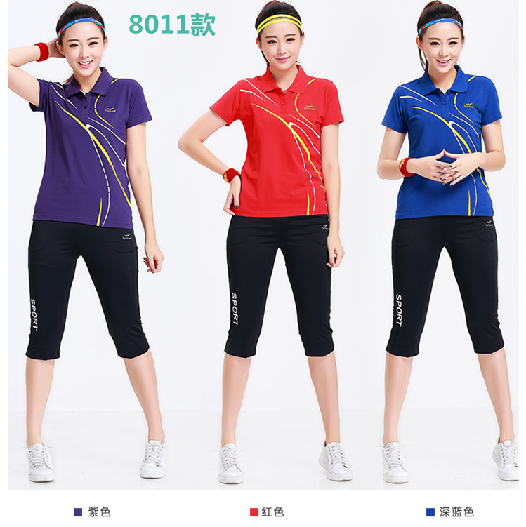 Mùa hè thể thao ngắn tay ve áo thun nữ kích thước lớn giản dị thoáng khí nửa tay trung niên áo polo - Áo phông thể thao áo ba lỗ tập gym