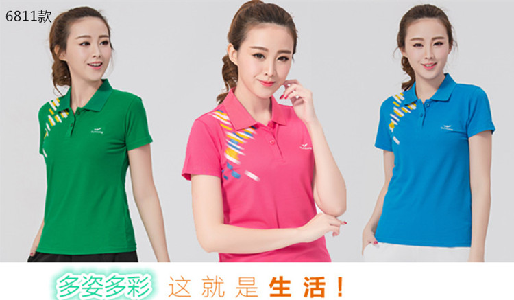 Mùa hè thể thao ngắn tay ve áo thun nữ kích thước lớn giản dị thoáng khí nửa tay trung niên áo polo - Áo phông thể thao áo ba lỗ tập gym