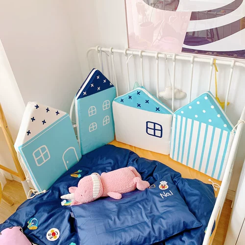 Мультяшная детская кроватка, детские бортики, противоударный бортик, ограждение, лента, упаковка, защита при падении