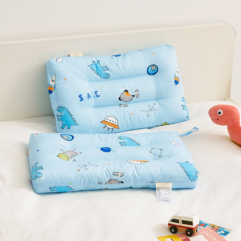 Children's low pillow baby kindergarten pupil special pillow household sleep help cervical vertebrate ultra-soft thin