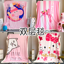 Winter thickened lambskin small blanket Baby nap cover leg blanket Cartoon childrens single bed Single flannel blanket
