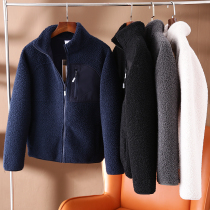 Cattle loose male function wind double-sided fleece stand collar plus velvet warm jacket thickened sweater 4243-9012