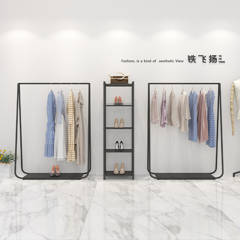 Clothing Store Show Shelves Landing Clothes Hanger Display Racks Women's Clothing Store Shelves Black Dress Shelf Wedding Dresses Shelf