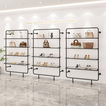 Shoe rack display rack shoe store wall iron light luxury black multi-layer shoe shelf bag display rack clothing store shelf